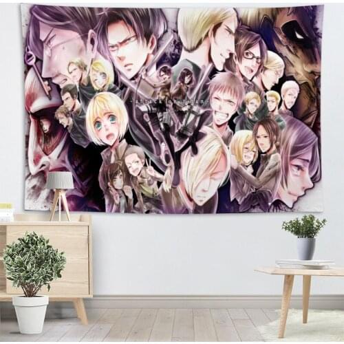Custom Attack On Titan Wall Tapestry Wall Hanging Tarot Custom Tapestry Plant Tapestry Mandala Home Decor More Large Size 2.25