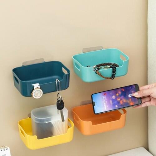 Desktop Storage Box On The Wall Without Perforation And Traceless Wall Hanging Rack To Put The Remote Control Glasses Key Box