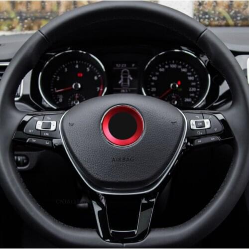 New Arrival! Car Aluminum steering wheel cover logo ring For Volkswagen Polo Passat B7 Golf 6 7 Jetta MK5 Mk6 Tiguan Scirocco
