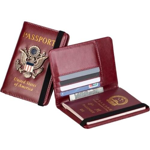 Passport Holder Cover Wallet Case for Women Men RFID Blocking Leather Travel Wallets Travel Accessories Drop Shipping