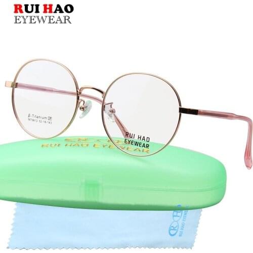 4 Color Round Eyeglasses Frame Retro Glasses Frame Women Men Titanium Alloy Eyeglasses Optical Frames Spectacles 9812