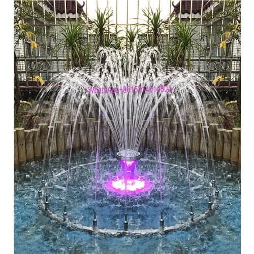Fountain submersible pump,fish pond garden landscape fountain,koi pond landscape pool fountain head,slowly changing LED lights