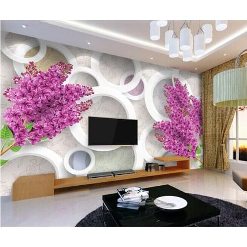 Custom 3D floral wallpaper. Warm and stylish Lavender murals for the living room bedroom TV background wall waterproof wallpaper