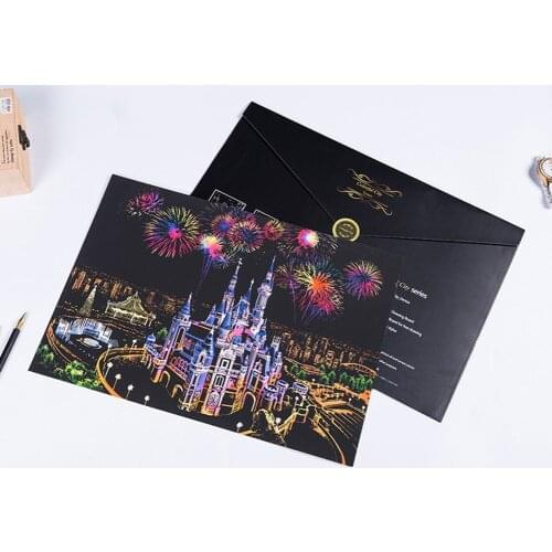 Rainbow Scratch Art Paper Card Painting Children Gifts Set Graffiti Stencil DIY Educational Learning Study Toy Gifts