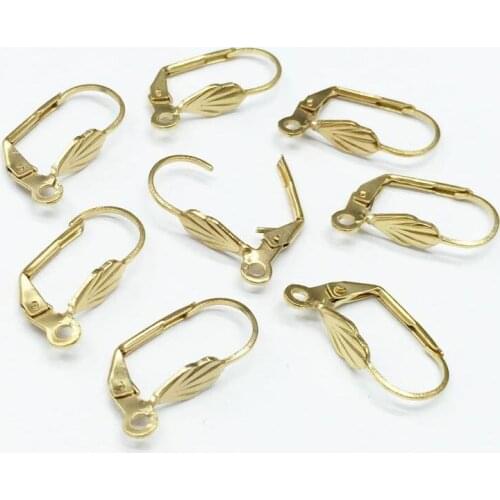 Silver/gold 316L Stainless Steel Earring Hoop Components 19x10mm Lever Back Earrings Stainless Steel Wire Loop earring Findings