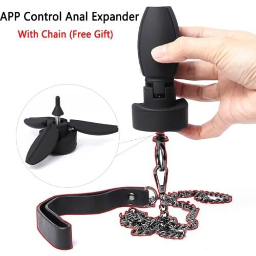 APP Remote Control Silcone Anal Plug Waterproof Ass Expansion Locks Chastity Device Butt Plug Lock Anal Sex Toys