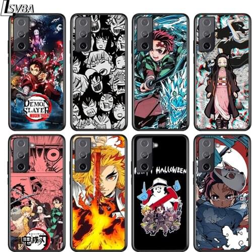 Anime Demon Slayer Cute For Samsung S21 S20 FE S10e S10 S9 S8 S7 S6 Ultra Plus Lite Edge Silicone Black Soft Phone Case Capa