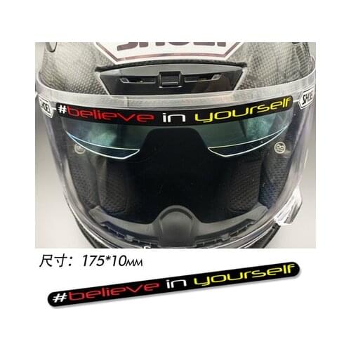 Car Styling Vinyl Decals Cornering Believe Yourself Ride Racing Motocross Helmet Lens Visor Sticker