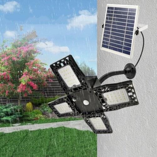 Led Flood Light Outdoor Motion Sensor Solar PIR 80LED Wall Lamp Spotlight for Garden Yard Street SMD2835 Led Lighting Waterproof
