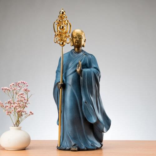 GOOD # Buddhist home family efficacious bless Talisman Mascot Dizang ksitigarbha bodhisattva Buddha copper statue -33CM Large