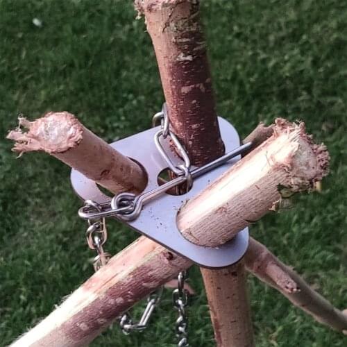 Outdoor Camping Bonfire Tripod Portable Triangle For Fire Hanging Pot Campfire Cookware Picnic Hanging Pot Holder Grill Tool