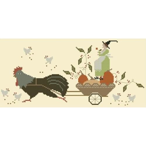 Witchs Pumpkin Cart 42-25 Cross Stitch Kit Package Greeting Needlework Counted Kits Embroidery cross stitch set