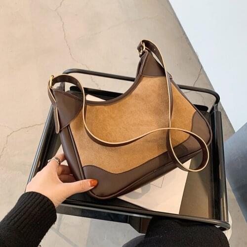 Bag womens fall/winter 2021 new fashion Joker retro frosted baguette underarm bag womens portable shoulder bag