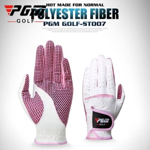 PGM 1Pair Women Leather Sports Golf Gloves Left Right Hand Non-slip Training Gloves Full Fingers Mitten D0017