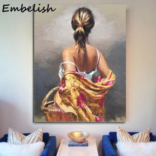 1 Pieces Hot Selling Back Of Beautiful Woman Portrait Wall Art Posters For Living Room Modern Home Decor Picture Canvas Painting