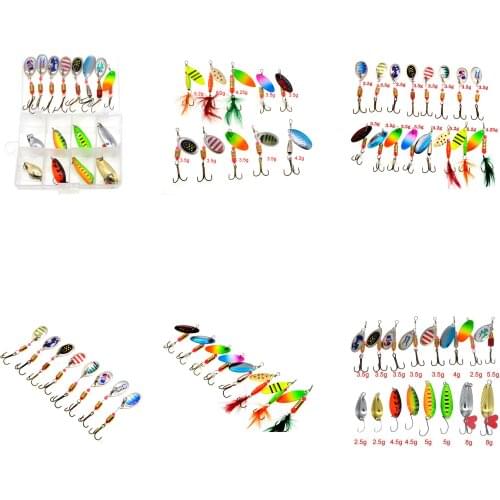 10-15PCS Trout Colorful spinner Spoon Lure Metal Bait mixed Colors Pesca Freshwater Fishing Tackle Artificial Lake with Bag 3-5g