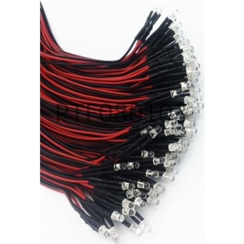 10pcs lot 20cm Pre Wired 3mm 5mm LED Light Lamp Bulb Prewired Emitting Diodes For DIY Home Decoration DC12V