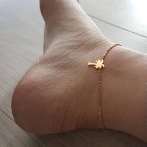 2017 Hawaii Beach Party Jewelry Palm Tree Anklet Charm Women Leg Chain Summer Sandal Barefoot Anklets Bracelets Foot Accesories