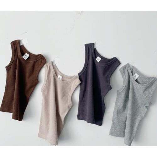 2021 new style girls boys vest summer cotton fashion kids waist vest