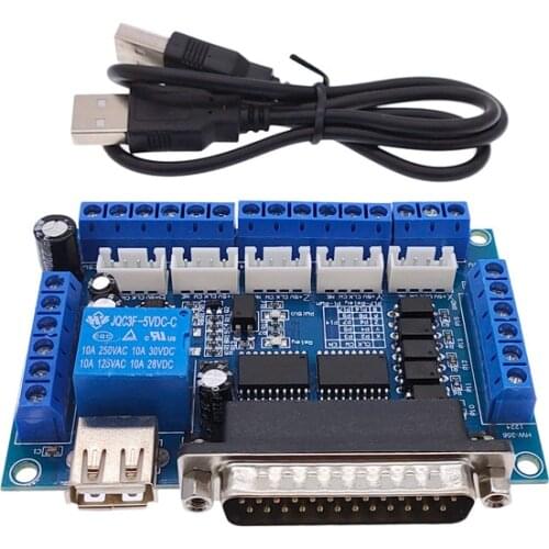 1pcs 5 Axis breakout board Driver board MACH3 CNC engraving machine with optical coupler for stepper motor drive controller