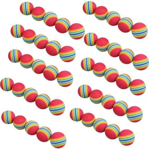 50pcs/bag Rainbow Color Golf Training Foam Balls Golf Swing Indoor Training Aids Practice Sponge Foam Balls