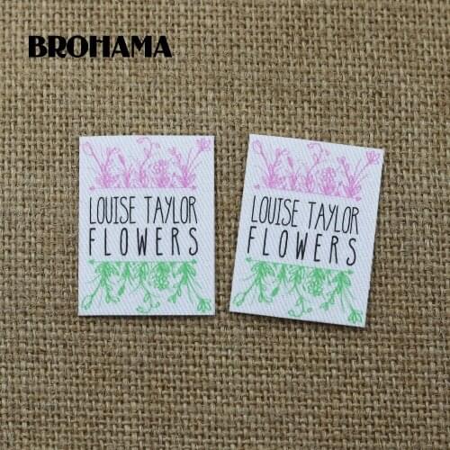98 pieces Custom logo labels, Name iron on label, Custom Clothing tags, Organic Cotton Labels
