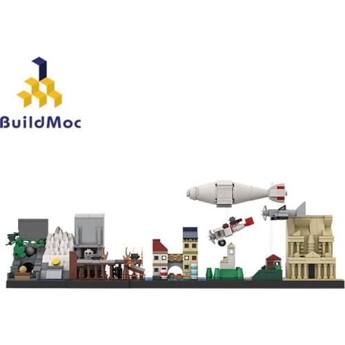 Buildmoc City Movie Skyline Architecture Street View 541PCS MOC Model Building Blocks Toys for Children DIY City Toy Kids Gifts