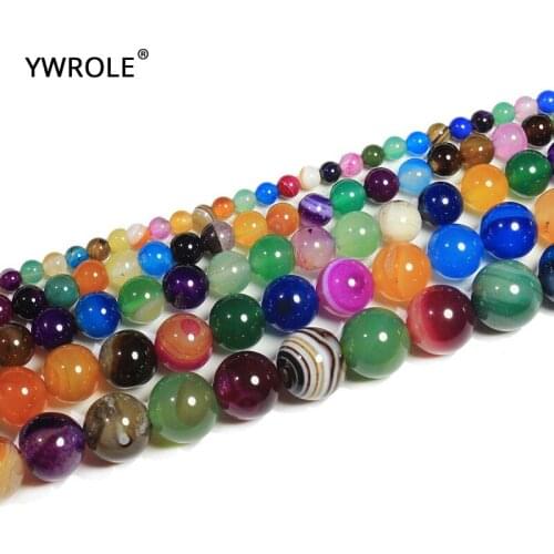 Wholesale Mix Color Stripes Agates Natural Stone Beads For Jewelry Making DIY Bracelet Necklace 4/6/8/10/12 mm Strand 15