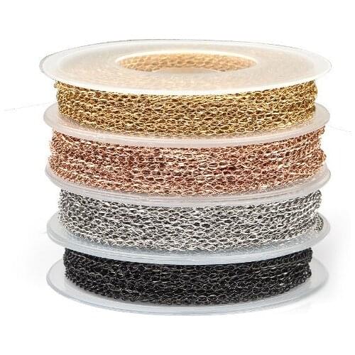 1.5/2mm 5yard Tail chain Stainless Steel Link Chains Steel for DIY Jewelry Chain Making Crafts dfg4s