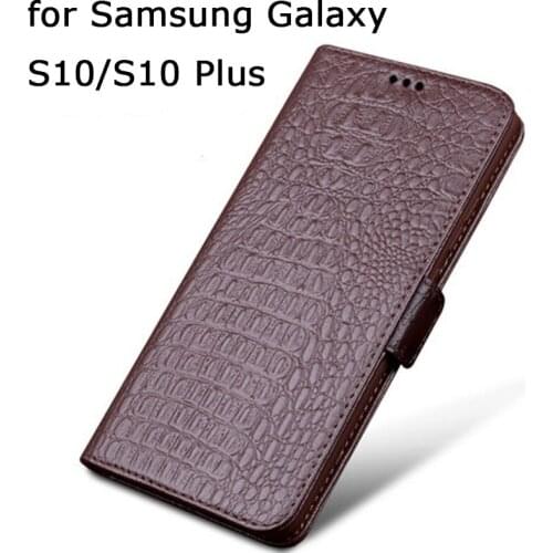Wallet Case for Samsung Galaxy S10 Genuine Leather Cover Shell for Samsung Galaxy S10E Business Flip Bag for Galaxy S10 Plus