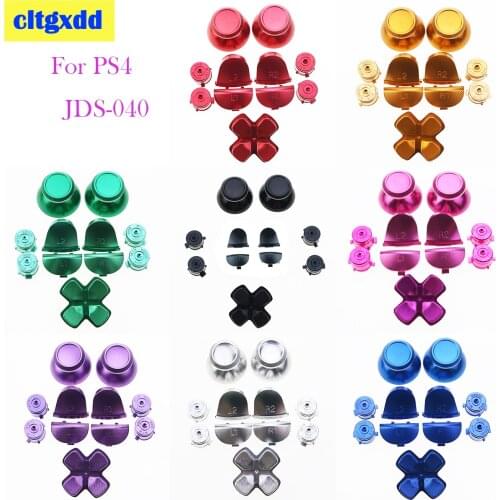 Cltgxdd Metal Bullet Buttons thumbstick cap L1 R1 L2 R2 Dpad Aluminum Buttons for PS4 Slim Pro Controller PS4 4 JDM040 JDS040