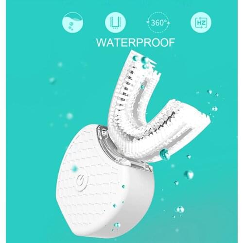 360 Degrees Intelligent Electric Toothbrush U Type Automatic Sonic Tooth Brush USB Charging Tooth Teeth Whitening Blue Light