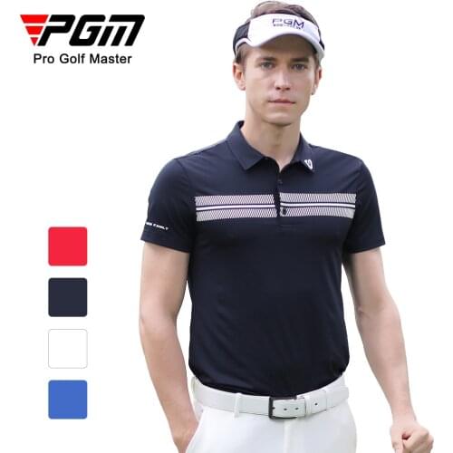 PGM Summer New Arrival Quick Dry Sporty Men Short Sleeved Golf T-shirt Breathable Golf Clothing Sportswear tops