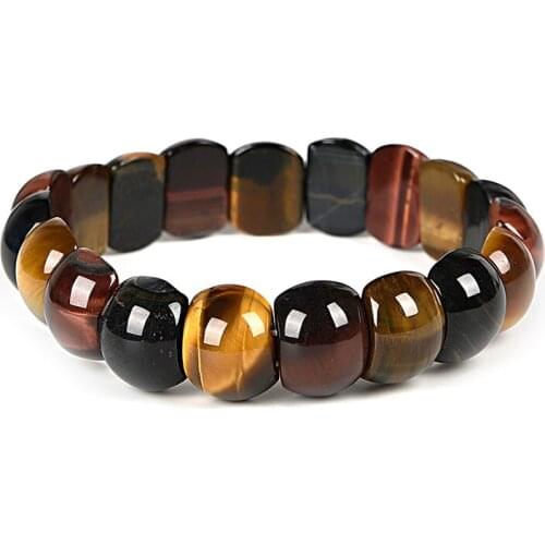 Smoothly 10x14mm Size For Black with Golden Tiger Eyes 7mm Thickness Making For Handmade Flash Bracelet 7.5inch Gem H202