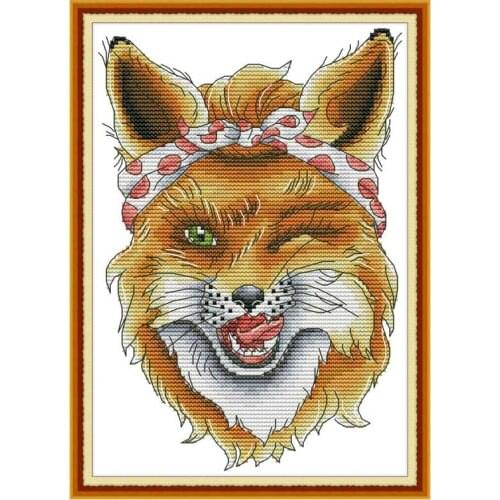 Sly Fox animals painting counted printed on the canvas 11CT 14CT DIY kit Cross Stitch embroidery needlework Sets home decor