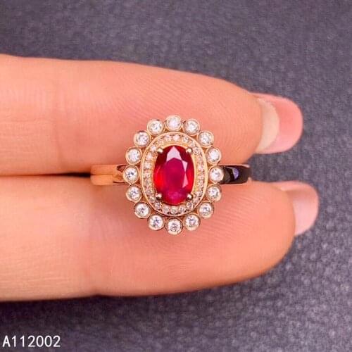 KJJEAXCMY fine jewelry natural Ruby 925 sterling silver new adjustable gemstone women ring support test classic popular