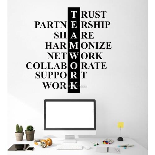 Teamwork Quote Wall Decal Motivation Business Team Work Wall Decor Art Inspirational Word Office Interior Wall Decoration LC1312