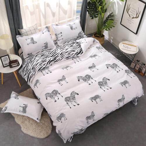 Pattern 4pcs Bed Zebra Cover Set Duvet Cover Adult Child Bed Sheets And Pillowcases Comforter Bedding Set Home Textiles King
