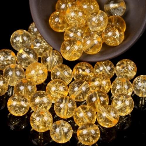 Wholesale Natural Citrines Crystal Round Loose Spacer Beads For Jewelry Making 4/6/8/10/12mm DIY Bracelet Necklace