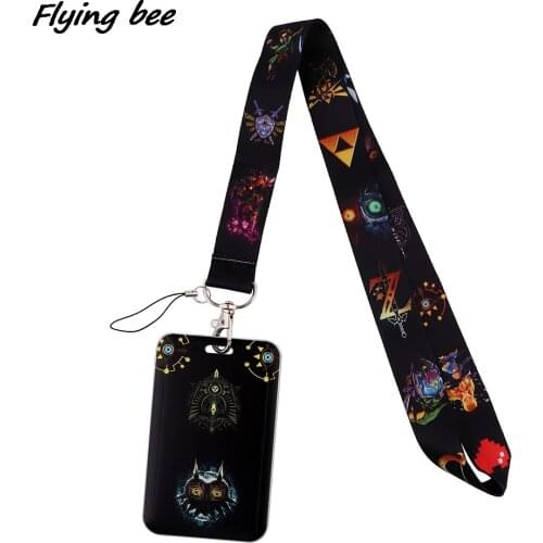 Flyingbee X1727 Cartoon Black Neck Strap Lanyard For Keys ID Card Gym Phone Straps USB Badge Holder DIY Hang Rope Lariat Lanyard