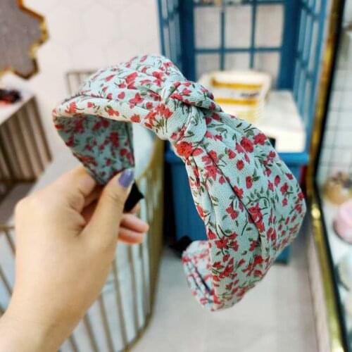 New Top Knot Hairband for Women Girls Hair Head Hoops Bands Hair Accessories Fabric Floral Print Headband Headdress