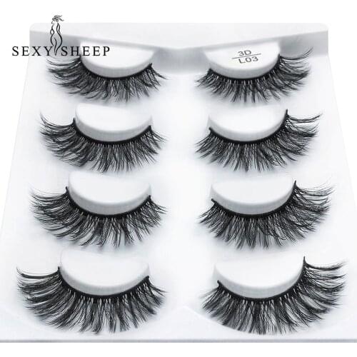 SEXYSHEEP 2/4 pairs natural false eyelashes fake lashes long makeup 3d mink lashes eyelash extension mink eyelashes for beauty