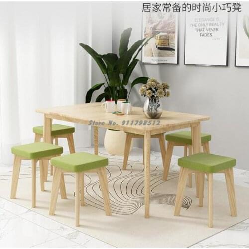 Solid wood stool dining chair modern minimalist home dining table stool backrest desk makeup dressing table small chair