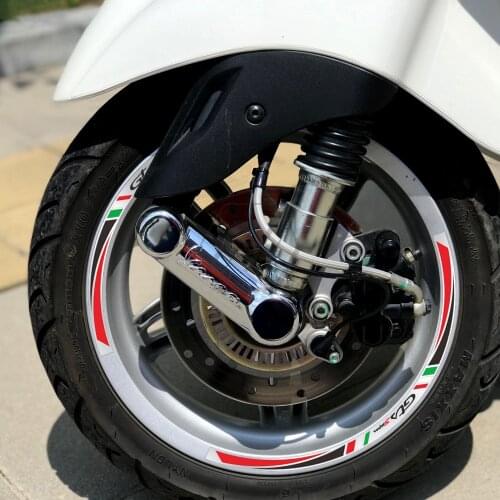 For Piaggio Vespa GTS Sprint Primavera 50 150 150S 300 300ie Rim Decals Scooter 12" Wheel Reflective Sticker Set