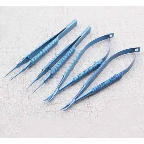 Titanium Tlloy Surgical Instruments Ophthalmic Microsurgical Dental Instruments Needle Holders + 11.5cm Scissors +Tweezers