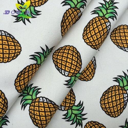 1 yards / white canvas fabric printing diy12 pineapple anfan cloth backpack pocket pillow curtain sofa cloth shoes