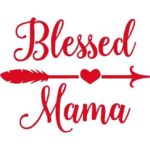 SSND Blessed Mama Decal Vinyl Car Sticker | Cars Trucks Vans Walls Laptop | RED| 15*15cm
