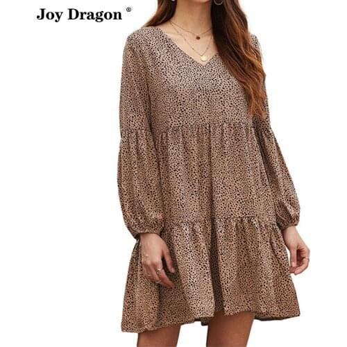 New Summer Fashion Long Sleeve Leopard Print Dress Dresses for Women Vestido De Mujer Kobieta Sukienka Vestiti Donna Estate