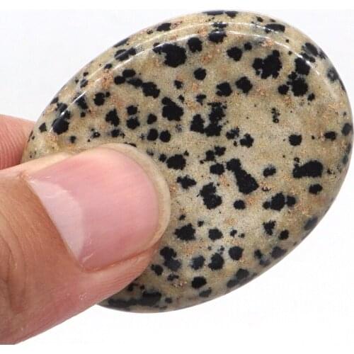 1.7" Worry Stone Dalmation Jasper Reiki Healing Meditation Finger Natural Gemstone Massage Stone