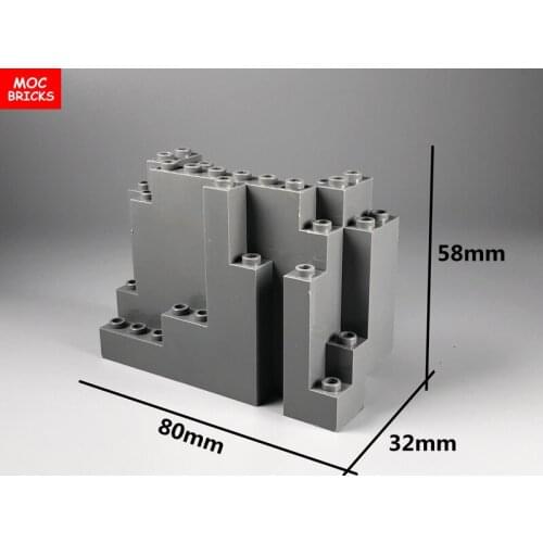 1sets/lot MOC Bricks DIY Rock Panel 4x10x6 Rectangular & 3x8x7 Triangular fit with 6082 & 6083 Building Blocks Toys kids gifts